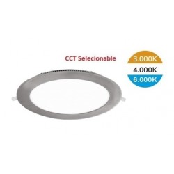 Downlight panel LED Redondo 120mm Níquel Satinado 6W CCT